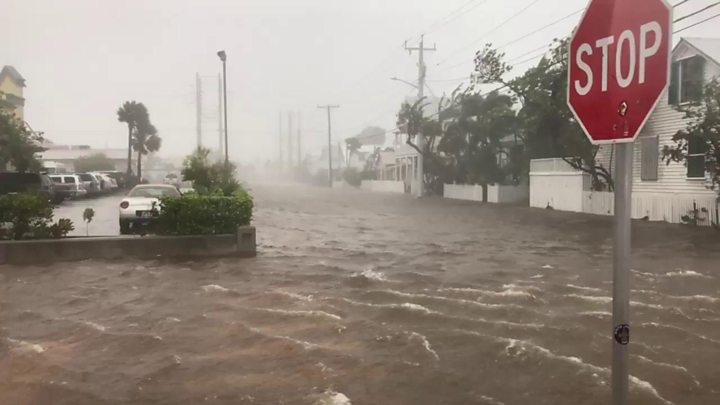 Photo of flooding during a hurricane.